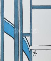 Kun Sarolta (1990-): Zodiákus sorozat: Vízöntő. Vegyes technika, papír, jelzett, felcsavarva, 40x50 ...