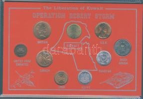 "Kuvait felszabadítása - Sivatagi Vihar hadművelet" 1971-86. 9 koalíciós erő forgalmi pénzei szettben T:1