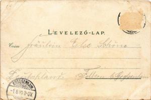 1899 (Vorläufer) Brassó, Kronstadt, Brasov; látkép / general view. Art Nouveau, litho (b)