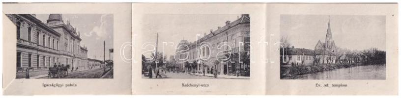 1915 Lugos, Lugoj; Hídfő és Bésán palota. leporellólap 10 képpel. Schönberg Miksáné kiadása / bridge...