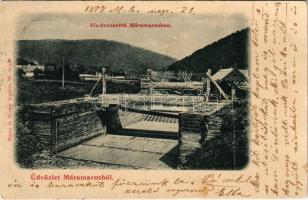 1899 (Vorläufer) Máramaros, Maramures; Vízduzzasztó gát Máramarosban. Mayer és Berger kiadása / dam (fa)