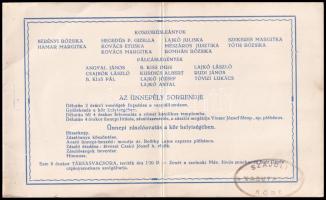 1938 Meghívó a Szajoli Vasutasok Köre zászlószentelési ünnepségére hajtva