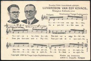 1939 Varga Lajos hajdúböszörményi dalszerző aláírása levlezőlapon