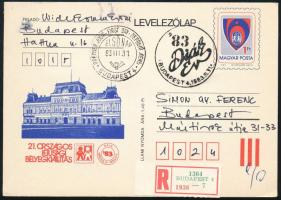 Widerkomm Ervin autográf üdvözlete saját első napi levelezőlapján Simon Gy. Ferencnek