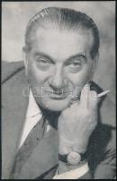 Greguss Zoltán (1904-1986) színművész autográf sorai az őt ábrázoló nyomat hátoldalán