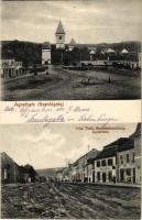 1917 Szentágota, Agnetheln, Agnita; Fő tér és utca, Fritz Theil üzlete / main square, street, shop