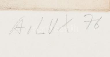 Lux Antal (1935-): Konektor, 1976. Színes rézkarc, akvatinta, papír. Jelzett. Számozott: 12/12. 29,5...