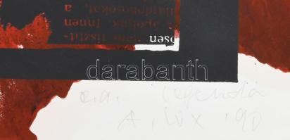 Lux Antal (1935-): Legenda, 1990. Színes szitanyomat, monotípia, papír. Jelzett. Művészpéldány e.a. ...