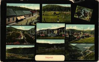 1917 Stájerlak, Steierlak, Stájerlakanina, Steierdorf, Anina; mozaiklap. Scheitzner Ignác kiadása / multi-view postcard (szakadás / tear)