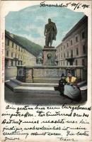 1901 Herkulesfürdő, Baile Herculane; Herkules szobor. Emil Jäger kiadása / statue, monument, spa (EK)