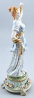 Sevres jelzéssel francia női figura, kézzel festett porcelán, virágokon apró lepattanások, jelzett, ...
