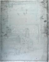 Olvashatatlan jelzéssel: Gyár. Fém nyomódúc, kissé sérült, 32,5x40 cm