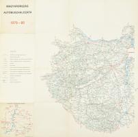 1980 Magyaország autóbuszhálózata térkép 67x64 cm