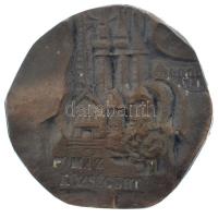 DN "Pomáz községért" egyoldalas bronz emlékérem (115mm) T:2 patina