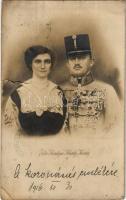 1916 Zita királyné és IV. Károly, a koronázás emlékére. Kallós Oszkár fényképész kiadása (szakadás / tear)