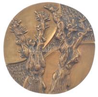 Nagy István János (?) (1938-) 1975. Erdő egyoldalas bronz emlékérem, hátoldalán szignóval és dátummal (114mm)