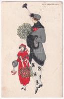 Mode. Viennese Art Nouveau. B.K.W.I. 3142-4. s: Mela Koehler (EK)