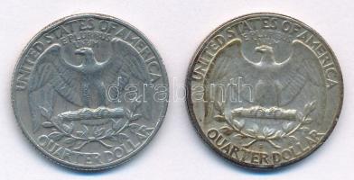 Amerikai Egyesült Államok 1964D 25c Ag + 1969. 25c Ag T:2,2-
USA 1964D 25 Cent Ag + 1969. 25 Cent A...