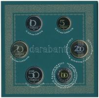 2017. 5Ft-200Ft (6xklf) forgalmi szett + I. László által kibocsátott denár egyoldalas Ag lemezverete...