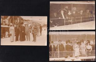 1912 Abbázia, hajókirándulás, 3 db fotólap, 9×13 cm