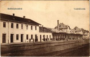 1918 Székelykocsárd, Kocsárd, Lunca Muresului; vasútállomás. Vasúti levelezőlapárusítás 7892. / railway station (EB)