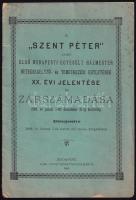 1899 Szent Péter házmester segélyező egyesület zárszámadása 10p.