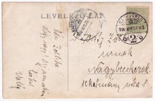 1906 Nagyvárad, Oradea; Pannonia szálloda és Emke kávéház, N.V.V. villamos / hotel and cafe, tram. p...