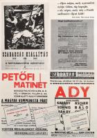 3 db 1945 kkörüli plakát, szemléltető tabló Juhász Ferenc: Hazám, Rombadőlt Budapest, stb későbbi ut...