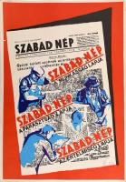 1945 Szabad Nép plakát későbbi utánnyomás 30x40 cm pecséttel
