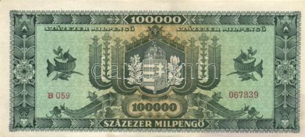 1946. 100.000MP mindkét oldal erősen félrevágva T:II+ Egyszer részben hajtva, törve nem!