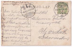 1906 Lippa, Lipova; Weszely Béla hordógyára (saját házában), hátsó udvar, faraktár, munkások magyar ...