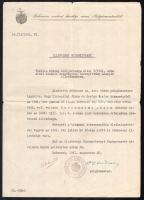 1941 Debrecen, illetőségi bizonyítvány a polgármester, Dr. Kölcsey Sándor aláírásával