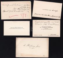 cca 1930 Bary Zoltán (1892-1986) kir. főügyész helyettes részére szóló névjegykártyák, 11 db, közte:...