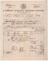 Gyöngyös 1884-1888. Trieszti Általános Biztosító-társaság 2db kitöltött tűzbiztosítási kötvénye T:III,III- szakadás, folt