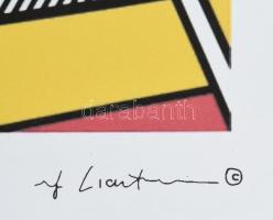 Roy Lichtenstein (1923-1997): Living room. Ofszet litográfia. papír. Sorszámozott, jelzett a nyomato...