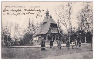 1909 Marosvásárhely, Targu Mures; Tenisz pálya. Porjes S. Sándor kiadása / tennis court, sport