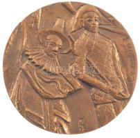Farkas István Béla (1915-2005): DN "Cézanne" kétoldalas bronz emlékérem (88mm) T:1- patina