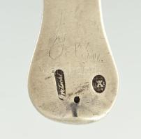 Ezüst(Ag) evőkanál, 2 db, jelzett, egyik kis horpadásokkal, h: 22,5 cm, nettó: 118 g