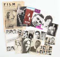 Film témájú tétel: újságok, ismertetők, színészeket és színésznőket ábrázoló fotók, nyomtatványok; össz. 21 db, vegyes méretben és állapotban