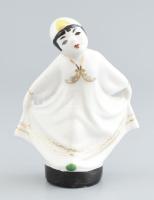 Mongol porcelán figura, táncoló kislány. Saazan vaarni porcelángyár, 1950-es évek. Kézzel festett, jelzett, minimális kopással, m: 12 cm. Ritka, gyűjtői darab!