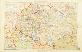 cca 1942 Magyarország politikai térképe, 1:2,500.000, M. Kir. Honvéd Térképészeti Intézet, hajtott, kopott, rajta az új és a régi határokkal, 29x43 cm