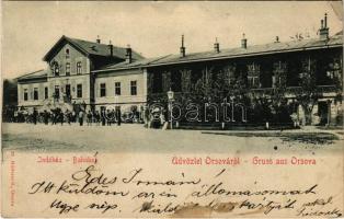 1901 Orsova, Indóház, vasútállomás. Hutterer G. / railway station (EK)