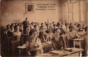 1912 Temesvár, Timisoara; Iskolanővérek Intézete, kereskedelmi tanfolyam, belső / Catholic boarding school, trade class, interior (Rb)