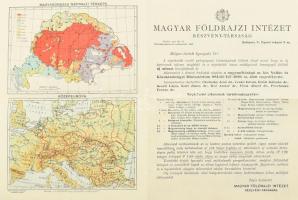 cca 1920 Magyar Földrajzi Intézet Rt. prospektusa, rajta térképekkel is, 2 sztl. lev