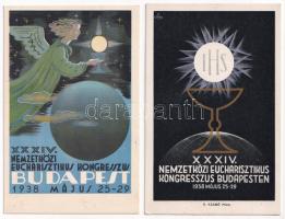 XXXIV. Nemzetközi Eucharisztikus Kongresszus - 2 db régi vallásos reklám képeslap