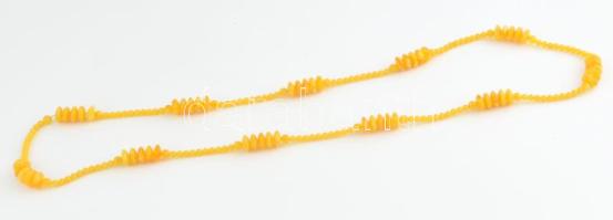 Sárga bizsu nyaklánc, h: kb. 115 cm