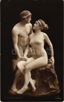 Lebender Marmor / Meztelen erotikus pár szoborként beállítva / Erotic nude couple set up as a sculpture (fl)