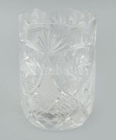 Metszett kristály váza, m: 15 cm