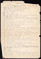 cca 1950 Vaszary János (1899-1963) Ismeretlen című darabjának 24 oldalas kézirata, + A pénz nem bold...