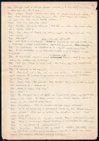 cca 1950 Vaszary János (1899-1963) Ismeretlen című darabjának 24 oldalas kézirata, + A pénz nem bold...